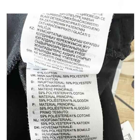 Adidas Sweatshirt Women's Sz L Black  Gray Gunmetal Letters Crewneck Zip Back - Picture 10 of 14